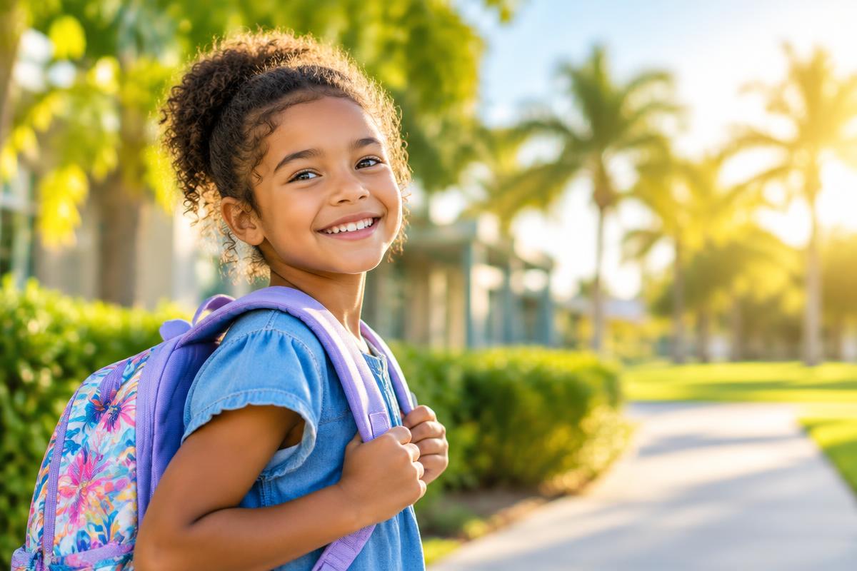 A parent and child at a school event