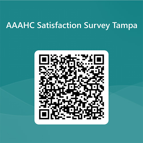 Scan QR code to AAAHC Satisfaction Survey tampa