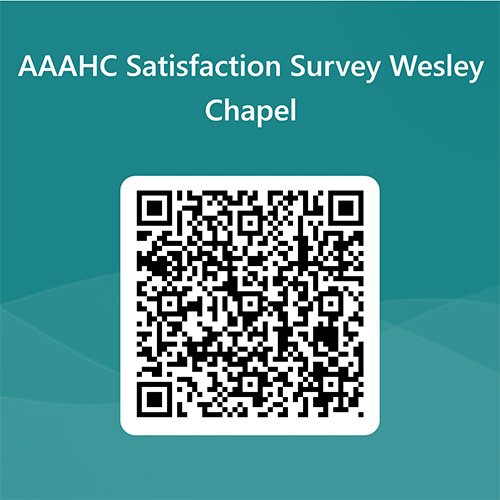 Scan QR code to AAAHC Satisfaction Survey Wesley Chapel
